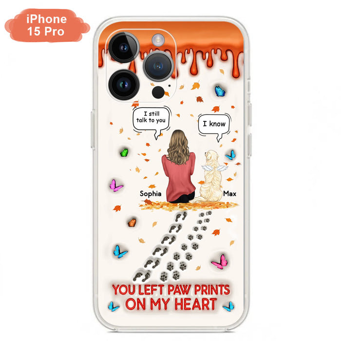 Custom Personalized Memorial Dog Phone Case - Memorial Gift Idea For Pet Lover - Case For iPhone/ Samsung - You Left Paw Prints On My Heart
