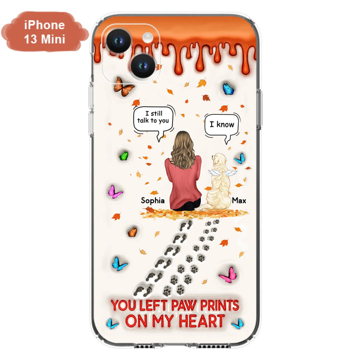 Custom Personalized Memorial Dog Phone Case - Memorial Gift Idea For Pet Lover - Case For iPhone/ Samsung - You Left Paw Prints On My Heart