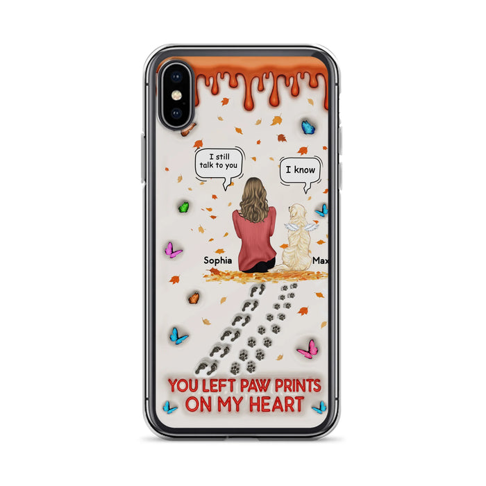 Custom Personalized Memorial Dog Phone Case - Memorial Gift Idea For Pet Lover - Case For iPhone/ Samsung - You Left Paw Prints On My Heart