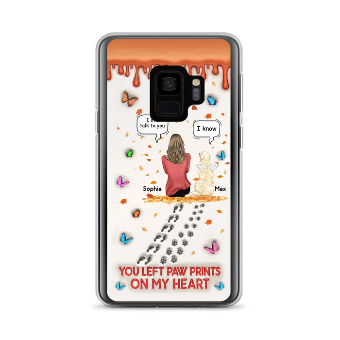 Custom Personalized Memorial Dog Phone Case - Memorial Gift Idea For Pet Lover - Case For iPhone/ Samsung - You Left Paw Prints On My Heart