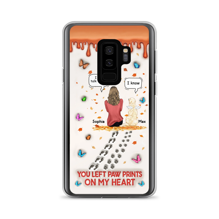 Custom Personalized Memorial Dog Phone Case - Memorial Gift Idea For Pet Lover - Case For iPhone/ Samsung - You Left Paw Prints On My Heart