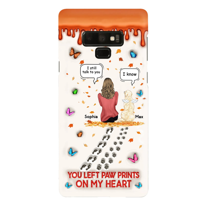 Custom Personalized Memorial Dog Phone Case - Memorial Gift Idea For Pet Lover - Case For iPhone/ Samsung - You Left Paw Prints On My Heart