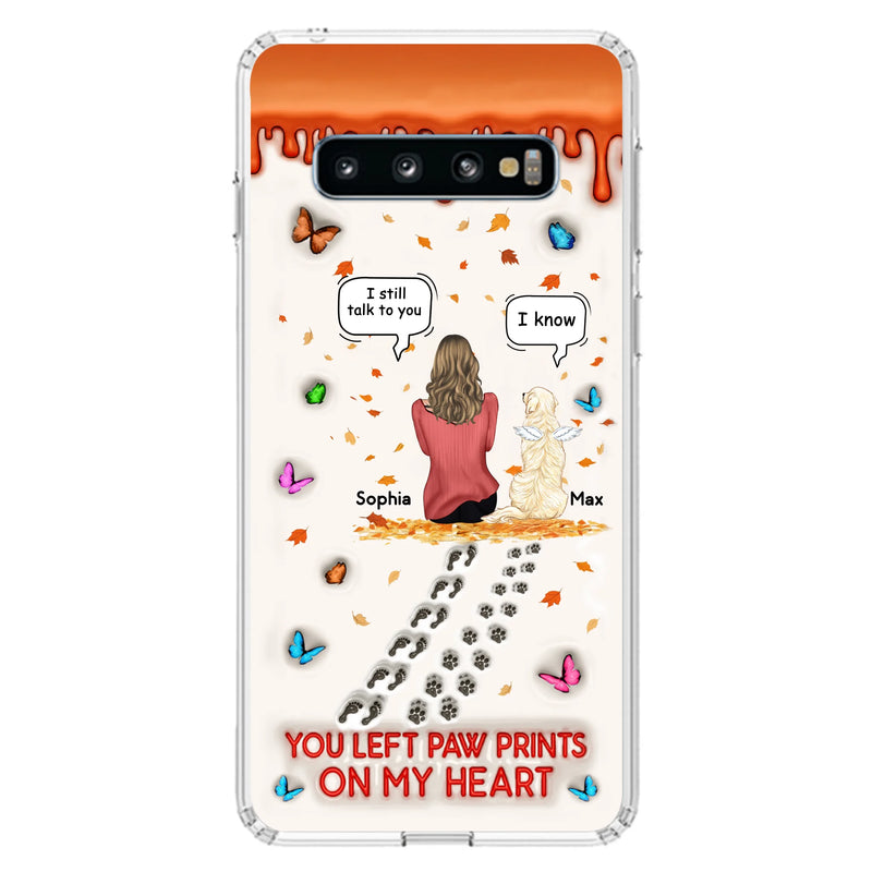 Custom Personalized Memorial Dog Phone Case - Memorial Gift Idea For Pet Lover - Case For iPhone/ Samsung - You Left Paw Prints On My Heart