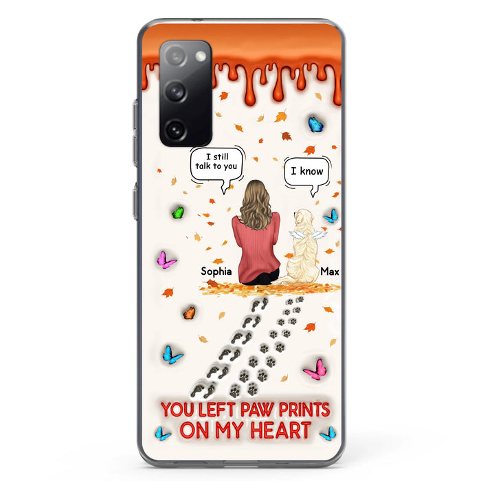Custom Personalized Memorial Dog Phone Case - Memorial Gift Idea For Pet Lover - Case For iPhone/ Samsung - You Left Paw Prints On My Heart