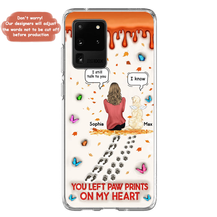 Custom Personalized Memorial Dog Phone Case - Memorial Gift Idea For Pet Lover - Case For iPhone/ Samsung - You Left Paw Prints On My Heart