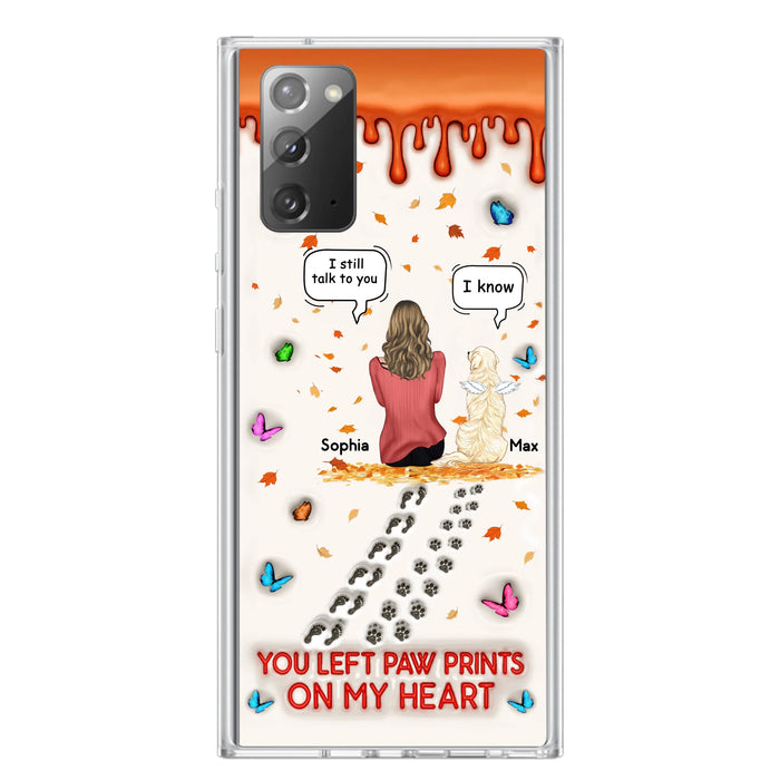 Custom Personalized Memorial Dog Phone Case - Memorial Gift Idea For Pet Lover - Case For iPhone/ Samsung - You Left Paw Prints On My Heart