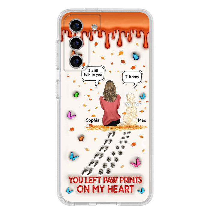 Custom Personalized Memorial Dog Phone Case - Memorial Gift Idea For Pet Lover - Case For iPhone/ Samsung - You Left Paw Prints On My Heart