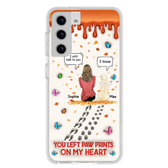 Custom Personalized Memorial Dog Phone Case - Memorial Gift Idea For Pet Lover - Case For iPhone/ Samsung - You Left Paw Prints On My Heart