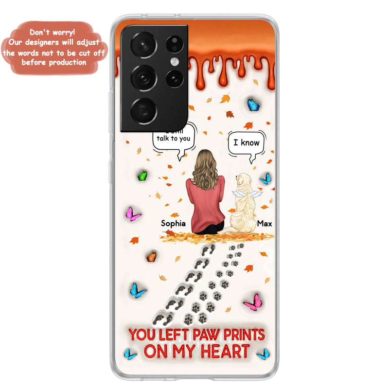 Custom Personalized Memorial Dog Phone Case - Memorial Gift Idea For Pet Lover - Case For iPhone/ Samsung - You Left Paw Prints On My Heart