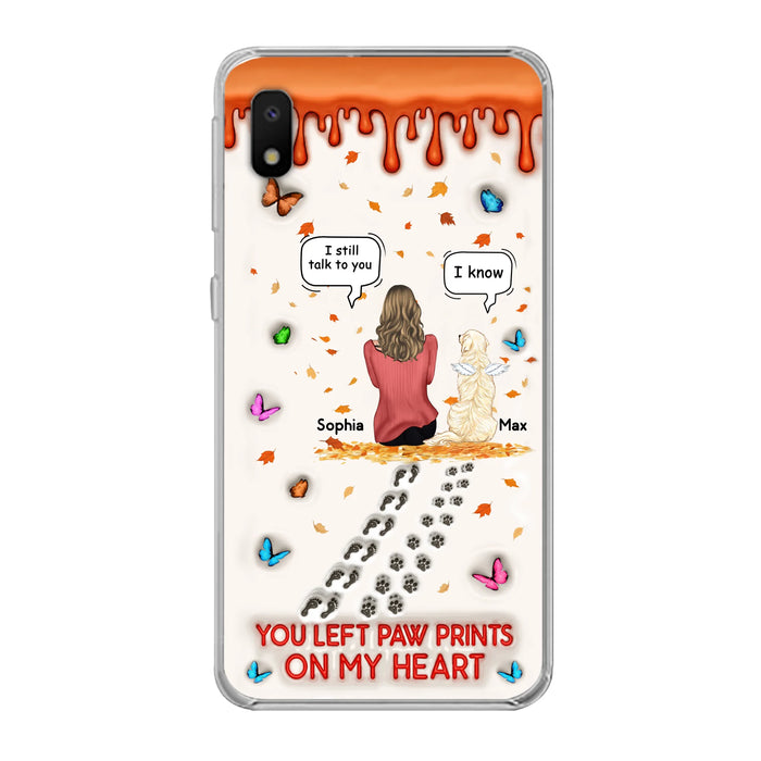 Custom Personalized Memorial Dog Phone Case - Memorial Gift Idea For Pet Lover - Case For iPhone/ Samsung - You Left Paw Prints On My Heart