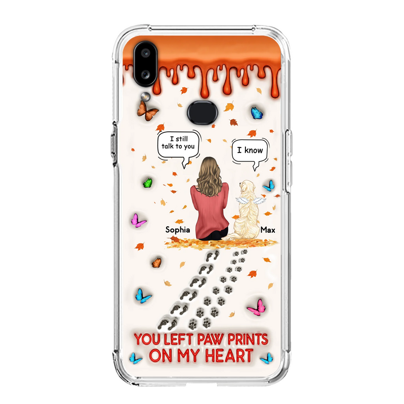 Custom Personalized Memorial Dog Phone Case - Memorial Gift Idea For Pet Lover - Case For iPhone/ Samsung - You Left Paw Prints On My Heart