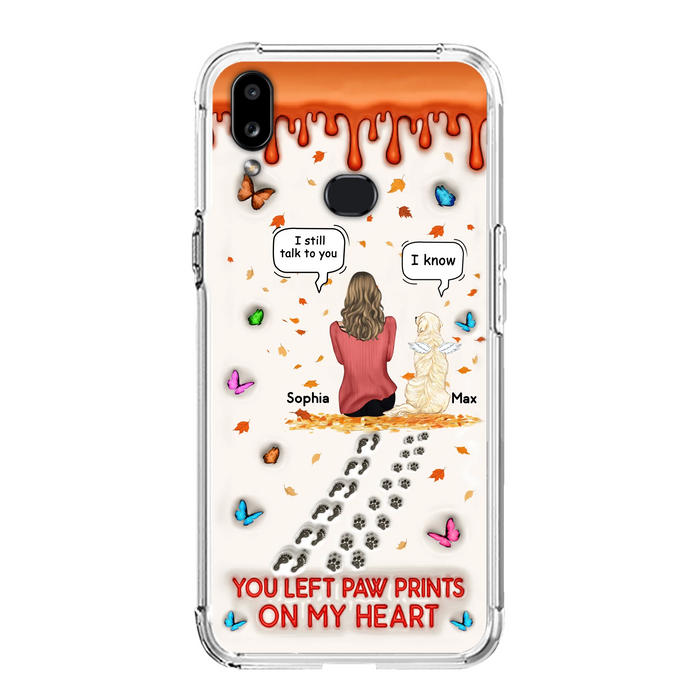 Custom Personalized Memorial Dog Phone Case - Memorial Gift Idea For Pet Lover - Case For iPhone/ Samsung - You Left Paw Prints On My Heart
