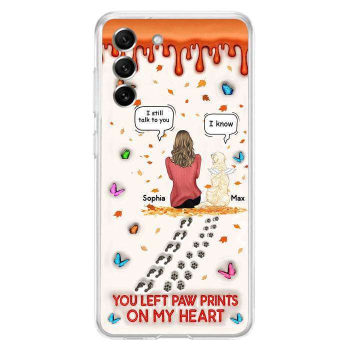 Custom Personalized Memorial Dog Phone Case - Memorial Gift Idea For Pet Lover - Case For iPhone/ Samsung - You Left Paw Prints On My Heart