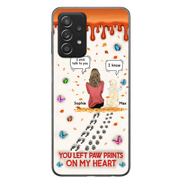 Custom Personalized Memorial Dog Phone Case - Memorial Gift Idea For Pet Lover - Case For iPhone/ Samsung - You Left Paw Prints On My Heart
