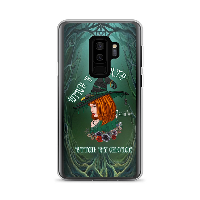 Custom Personalized Witch Phone Case - Gift Idea For Halloween - Witch By Birth Bitch By Choice - Case For iPhone/Samsung