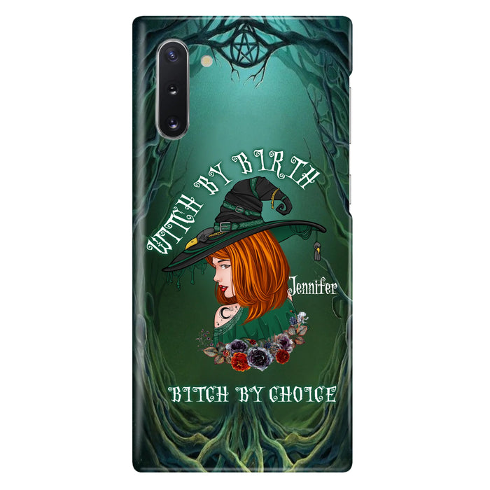 Custom Personalized Witch Phone Case - Gift Idea For Halloween - Witch By Birth Bitch By Choice - Case For iPhone/Samsung