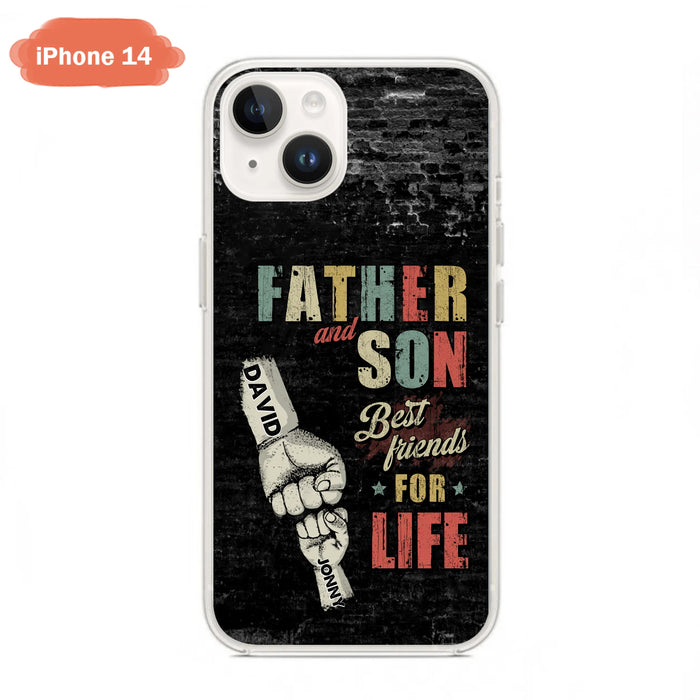 Custom Personalized Father Phone Case - Upto 5 Children - Father's Day Gift Idea from Sons/Daughters - Father And Son/Daughter Best Friends For Life - Case for iPhone/Samsung