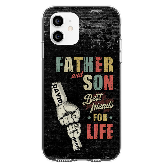 Custom Personalized Father Phone Case - Upto 5 Children - Father's Day Gift Idea from Sons/Daughters - Father And Son/Daughter Best Friends For Life - Case for iPhone/Samsung