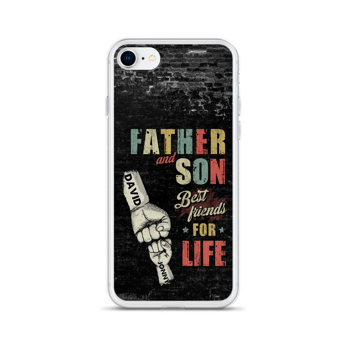 Custom Personalized Father Phone Case - Upto 5 Children - Father's Day Gift Idea from Sons/Daughters - Father And Son/Daughter Best Friends For Life - Case for iPhone/Samsung