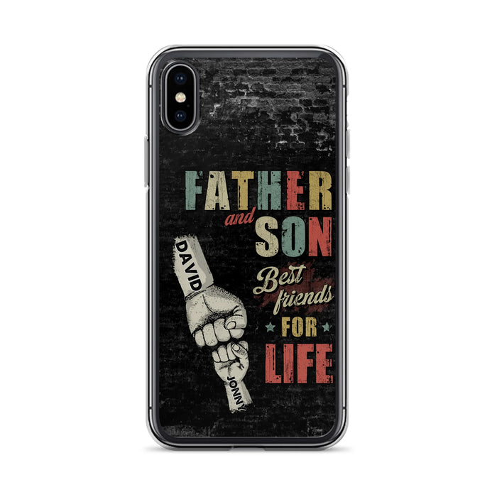 Custom Personalized Father Phone Case - Upto 5 Children - Father's Day Gift Idea from Sons/Daughters - Father And Son/Daughter Best Friends For Life - Case for iPhone/Samsung