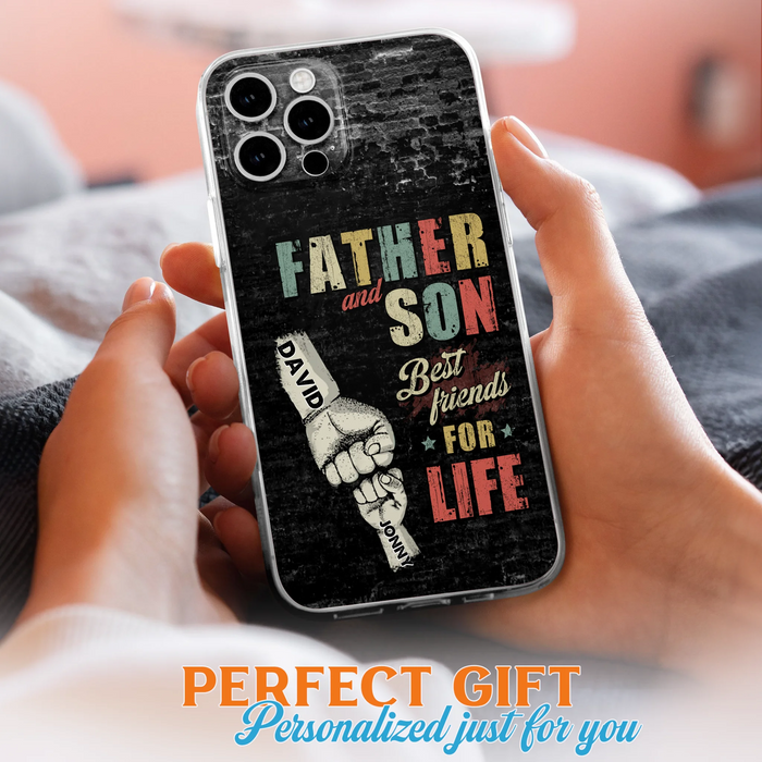 Custom Personalized Father Phone Case - Upto 5 Children - Father's Day Gift Idea from Sons/Daughters - Father And Son/Daughter Best Friends For Life - Case for iPhone/Samsung