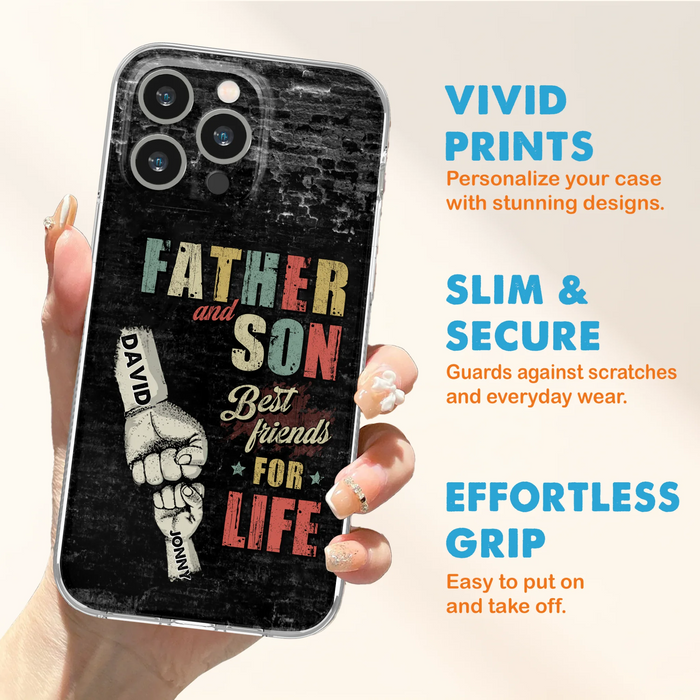 Custom Personalized Father Phone Case - Upto 5 Children - Father's Day Gift Idea from Sons/Daughters - Father And Son/Daughter Best Friends For Life - Case for iPhone/Samsung