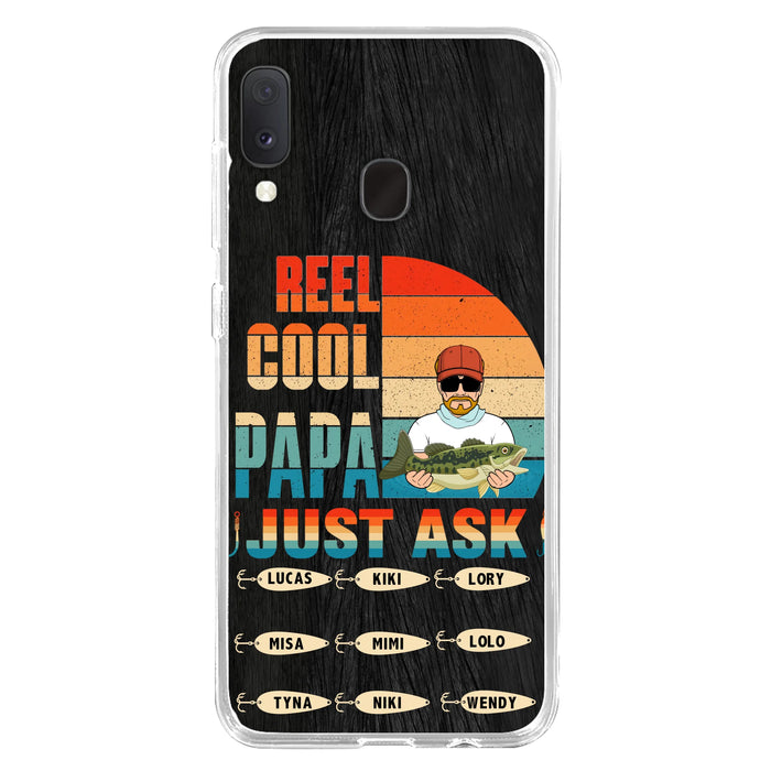 Custom Personalized Reel Cool Dad Phone Case - Gift Idea For Father's Day/Grandpa/Fishing Lovers - Upto 9 Kids - Reel Cool Papa Just Ask - Cases For iPhone/Samsung
