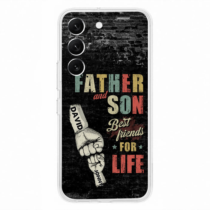 Custom Personalized Father Phone Case - Upto 5 Children - Father's Day Gift Idea from Sons/Daughters - Father And Son/Daughter Best Friends For Life - Case for iPhone/Samsung