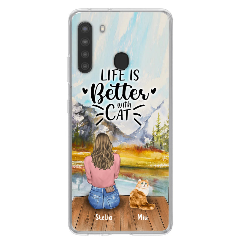 Custom Personalized Cat Mom Phone Case - Gifts For Cat Lovers With Upto 4 Cats - You Had Me At Meow - Case For iPhone, Samsung And Xiaomi