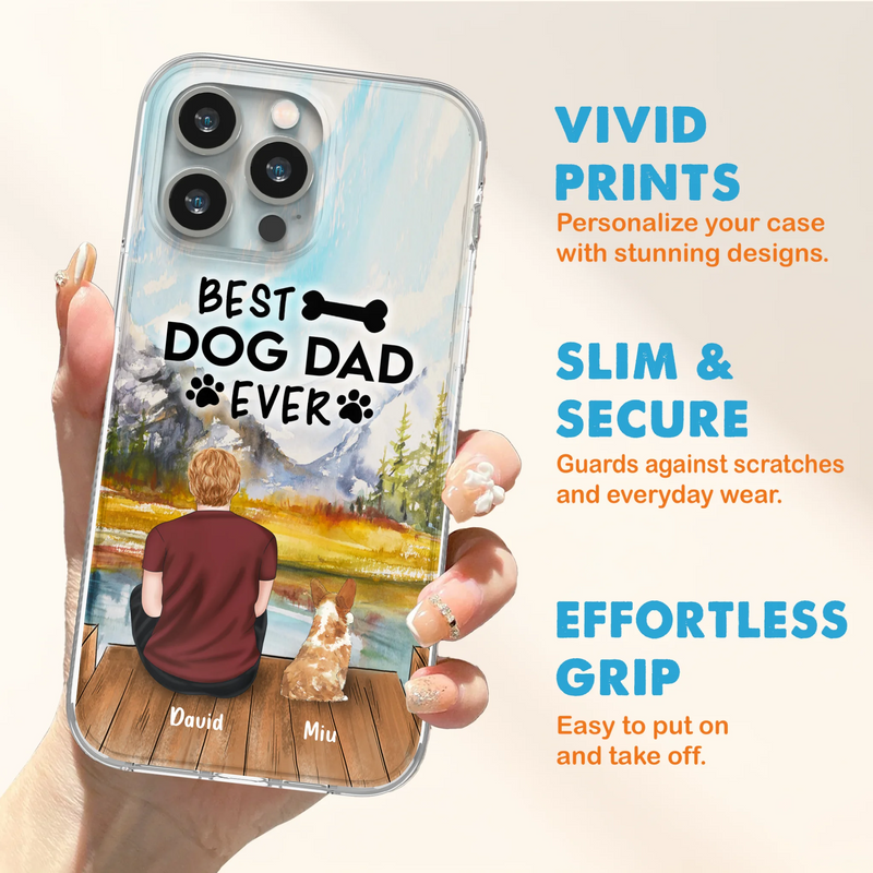 Personalized Dog Dad Phone Case - Up to 4 Dogs - Best Dog Dad Ever