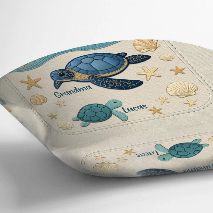 Personalized Turtle Grandma Pillow Cover - Gift Idea for Grandma - Up to 6 Grandkids