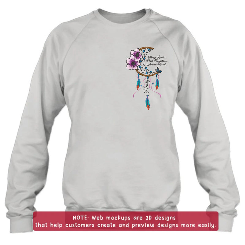 Personalized Memorial Embroidered T-Shirt/Sweater/Hoodie - Memorial Gift Idea - Always Loved Never Forgotten Forever Missed