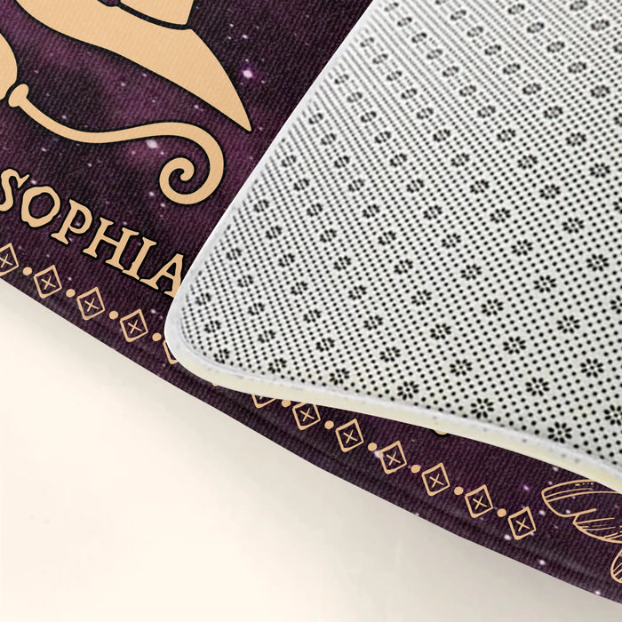 Personalized Witch & Devil Doormat - Gift Idea For Couple - A Witch Lives Here With Her Handsome Devil