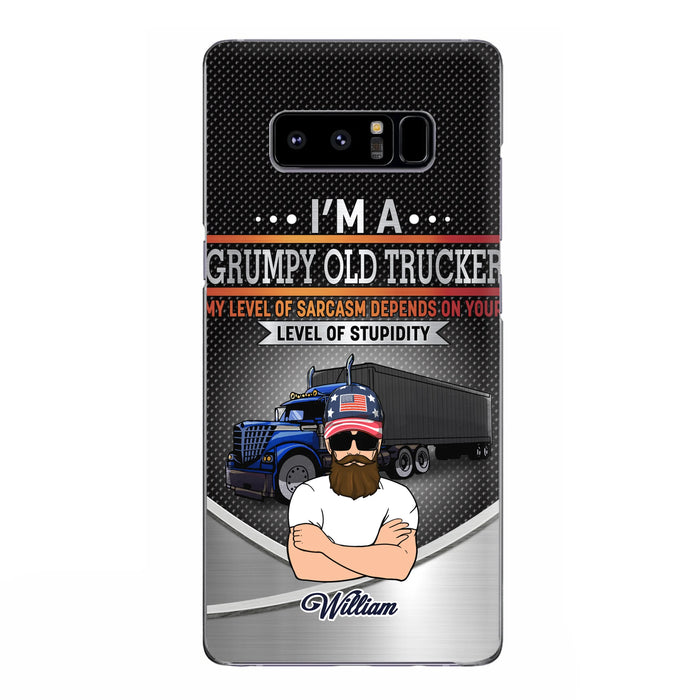 Custom Personalized Old Trucker Phone Case - Father's Day Gift Idea for Trucker - I'm A Grumpy Old Trucker - Case for iPhone/Samsung