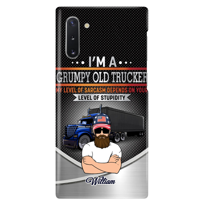 Custom Personalized Old Trucker Phone Case - Father's Day Gift Idea for Trucker - I'm A Grumpy Old Trucker - Case for iPhone/Samsung