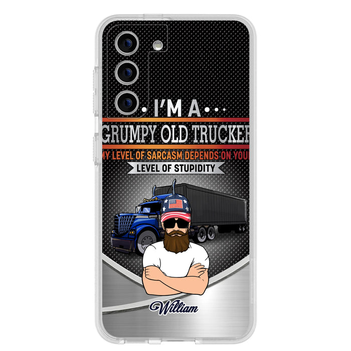 Custom Personalized Old Trucker Phone Case - Father's Day Gift Idea for Trucker - I'm A Grumpy Old Trucker - Case for iPhone/Samsung