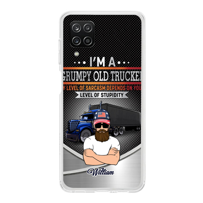 Custom Personalized Old Trucker Phone Case - Father's Day Gift Idea for Trucker - I'm A Grumpy Old Trucker - Case for iPhone/Samsung