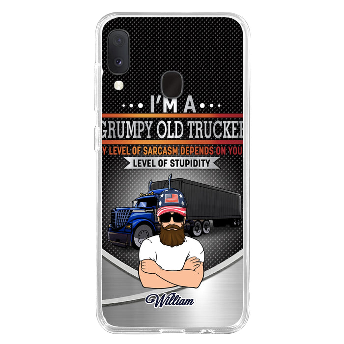 Custom Personalized Old Trucker Phone Case - Father's Day Gift Idea for Trucker - I'm A Grumpy Old Trucker - Case for iPhone/Samsung