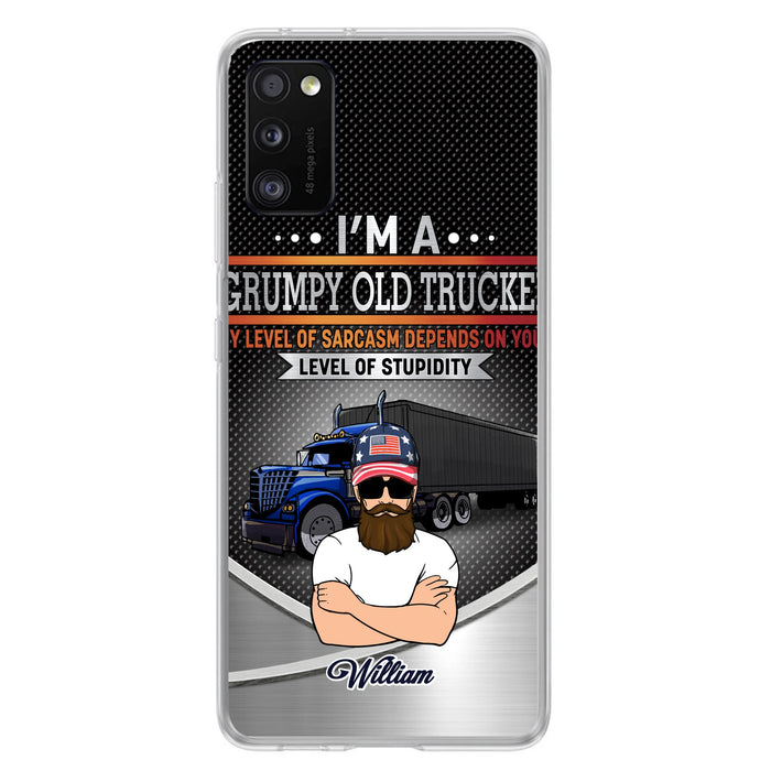 Custom Personalized Old Trucker Phone Case - Father's Day Gift Idea for Trucker - I'm A Grumpy Old Trucker - Case for iPhone/Samsung