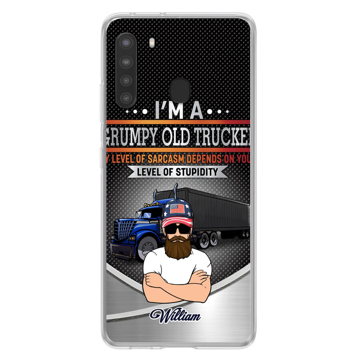 Custom Personalized Old Trucker Phone Case - Father's Day Gift Idea for Trucker - I'm A Grumpy Old Trucker - Case for iPhone/Samsung