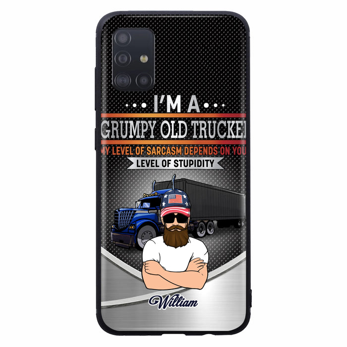 Custom Personalized Old Trucker Phone Case - Father's Day Gift Idea for Trucker - I'm A Grumpy Old Trucker - Case for iPhone/Samsung