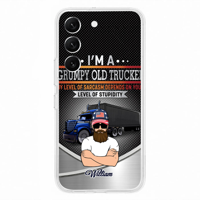 Custom Personalized Old Trucker Phone Case - Father's Day Gift Idea for Trucker - I'm A Grumpy Old Trucker - Case for iPhone/Samsung
