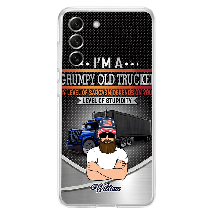 Custom Personalized Old Trucker Phone Case - Father's Day Gift Idea for Trucker - I'm A Grumpy Old Trucker - Case for iPhone/Samsung