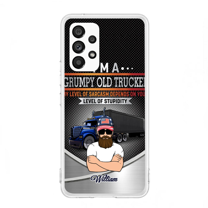 Custom Personalized Old Trucker Phone Case - Father's Day Gift Idea for Trucker - I'm A Grumpy Old Trucker - Case for iPhone/Samsung