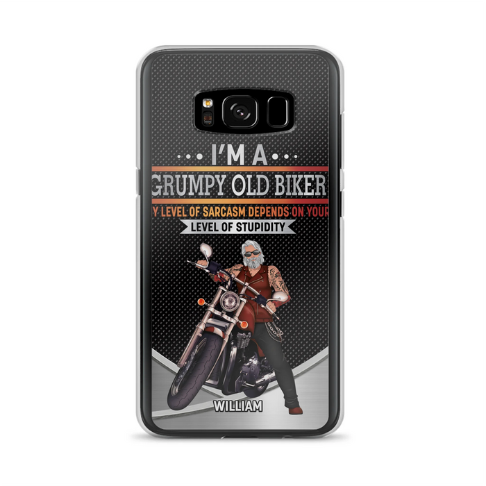 Custom Personalized Old Biker Phone Case - Father's Day Gift Idea for Biker - I'm A Grumpy Old Biker - Case for iPhone/Samsung