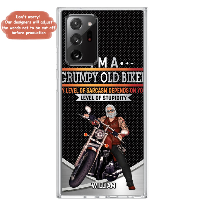 Custom Personalized Old Biker Phone Case - Father's Day Gift Idea for Biker - I'm A Grumpy Old Biker - Case for iPhone/Samsung