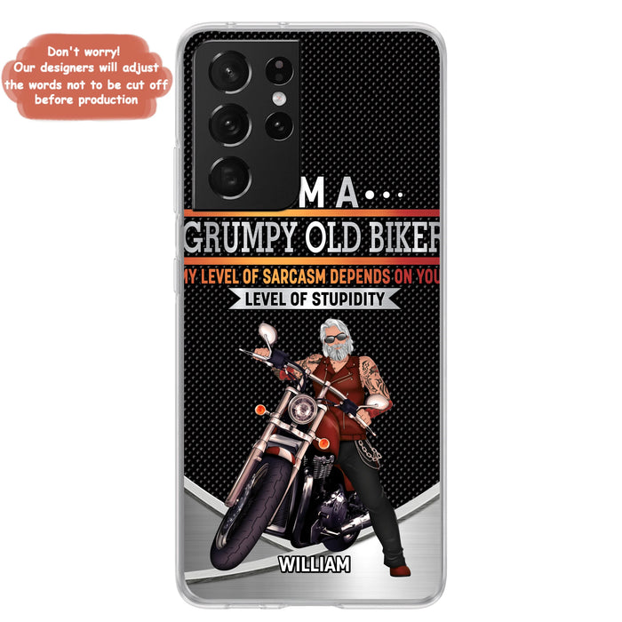Custom Personalized Old Biker Phone Case - Father's Day Gift Idea for Biker - I'm A Grumpy Old Biker - Case for iPhone/Samsung