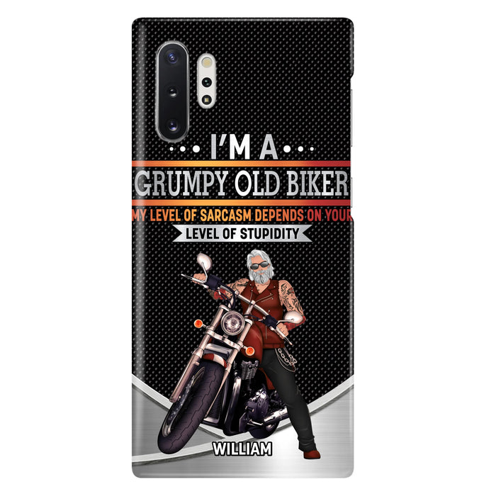 Custom Personalized Old Biker Phone Case - Father's Day Gift Idea for Biker - I'm A Grumpy Old Biker - Case for iPhone/Samsung