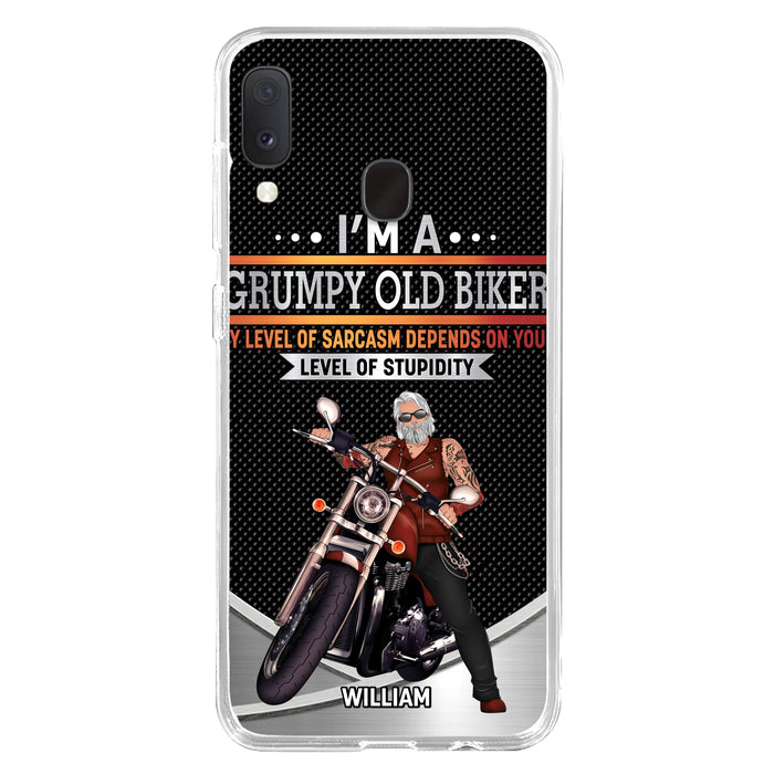 Custom Personalized Old Biker Phone Case - Father's Day Gift Idea for Biker - I'm A Grumpy Old Biker - Case for iPhone/Samsung