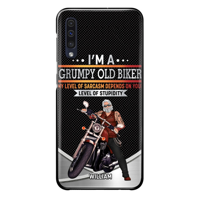 Custom Personalized Old Biker Phone Case - Father's Day Gift Idea for Biker - I'm A Grumpy Old Biker - Case for iPhone/Samsung